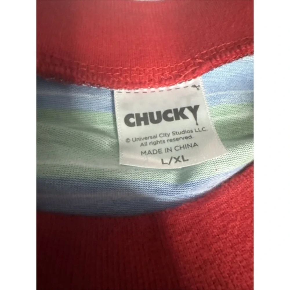 Universal Studio Chucky Striped Shirt Adult‎ Size L-XL Cosplay Halloween Horror - Picture 2 of 3